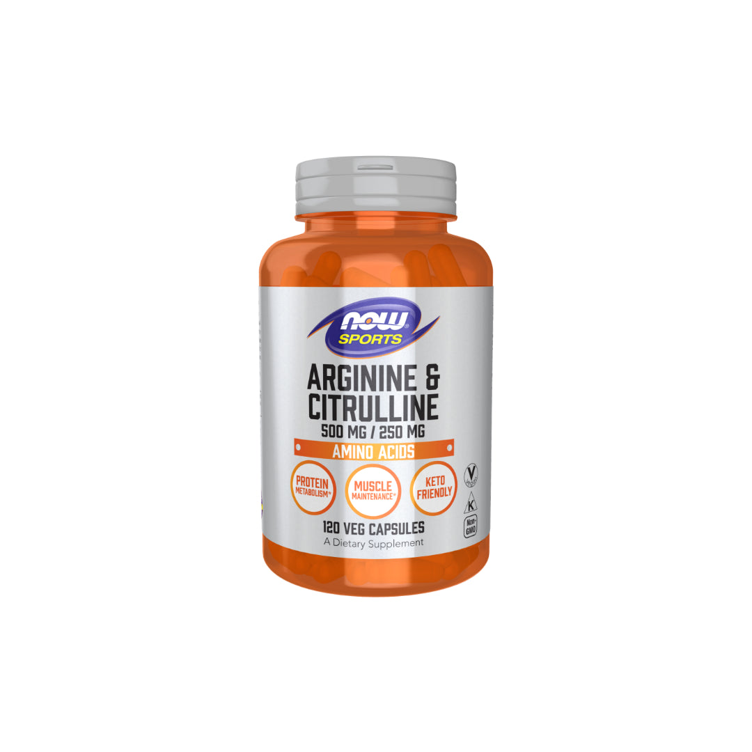 Arginin & Citrullin 500 mg / 250 mg 120 vegetarische Kapseln Now Foods